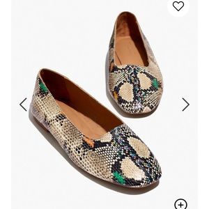Madewell Leather Snakeskin Flat NWOT
